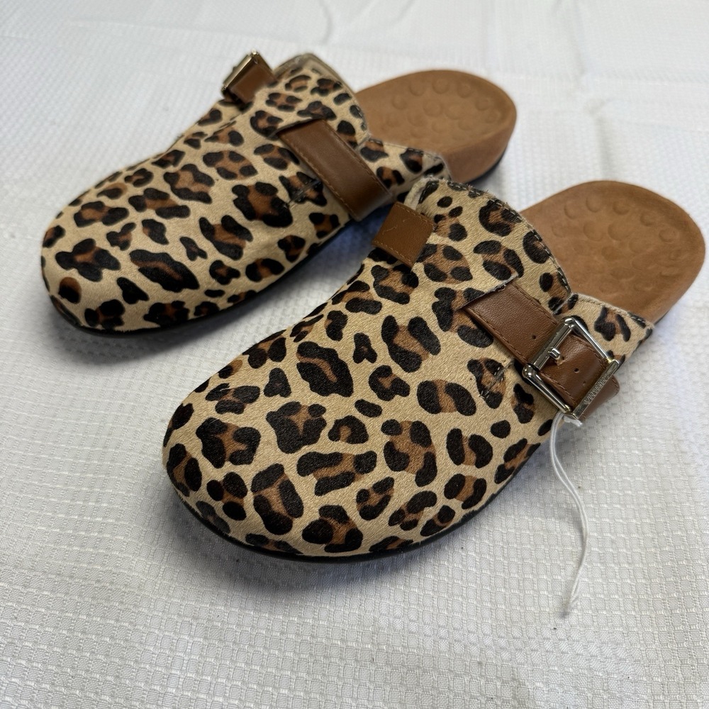 Vionic Calgary Leopard Cheetah Print Clogs Womens… - image 2